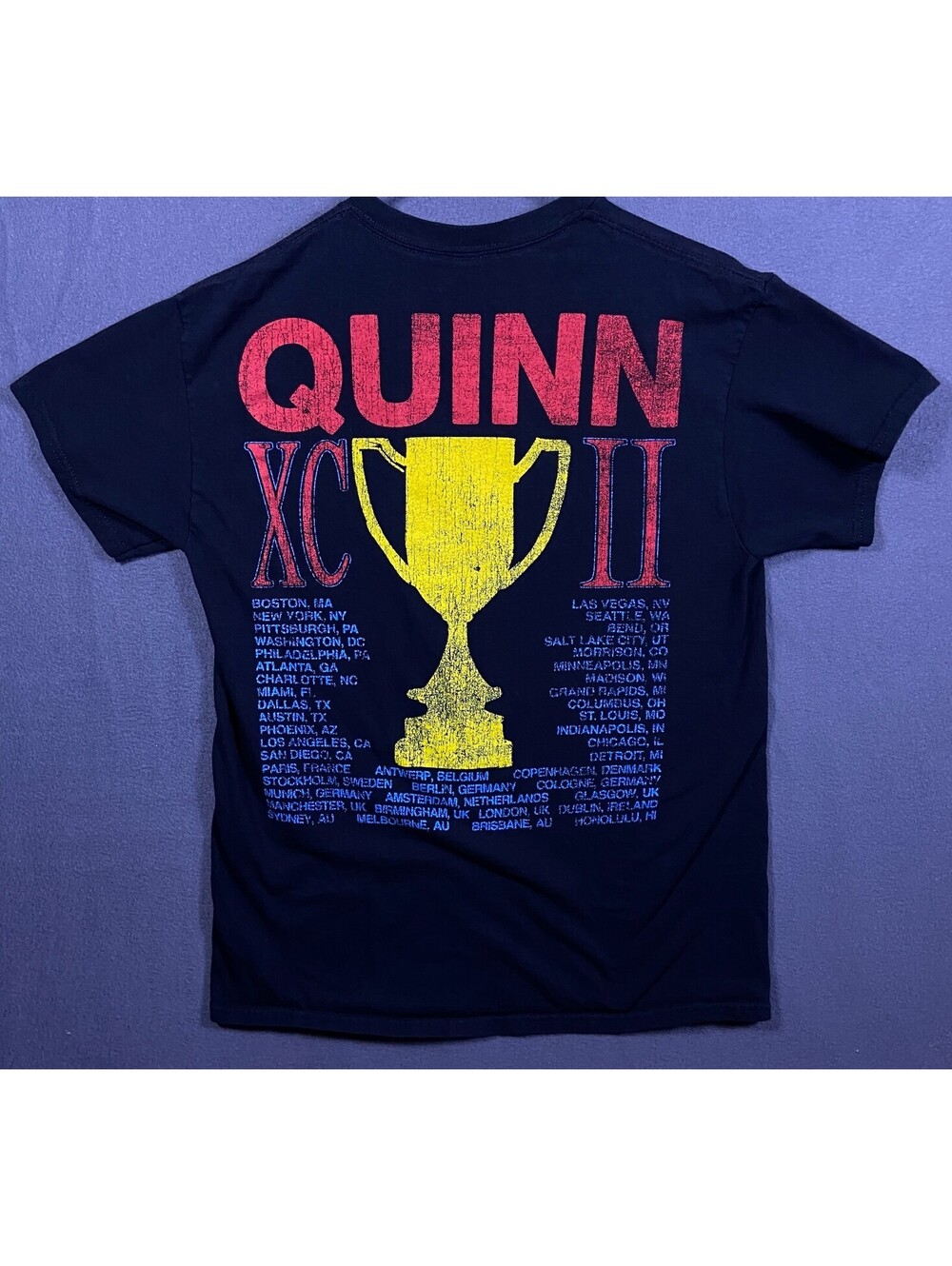 Quinn XCII 2023 World Tour The People’s Champ Double-Sided Graphic Tee Black M